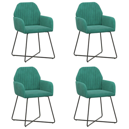 Eettafelstoelen 4 pcs fluweel Turquoise 55 x 50 x 84 cm