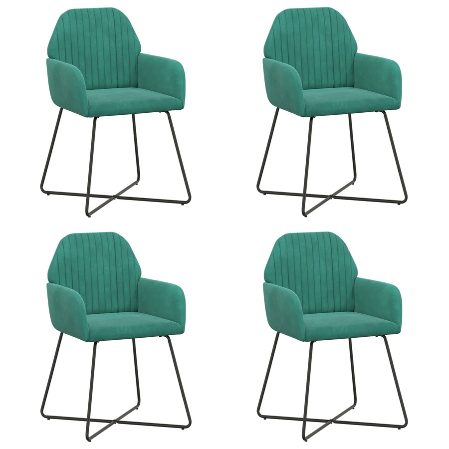 Eettafelstoelen 4 pcs fluweel Turquoise 55 x 50 x 84 cm