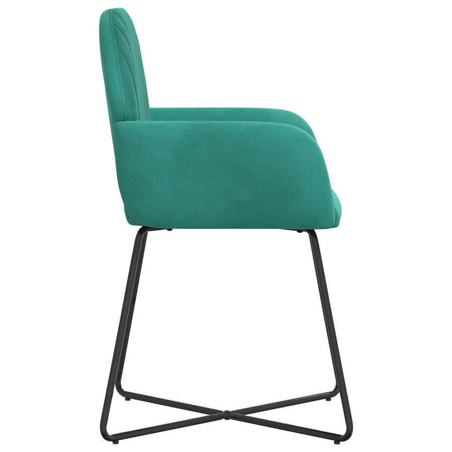 Eettafelstoelen 4 pcs fluweel Turquoise 55 x 50 x 84 cm