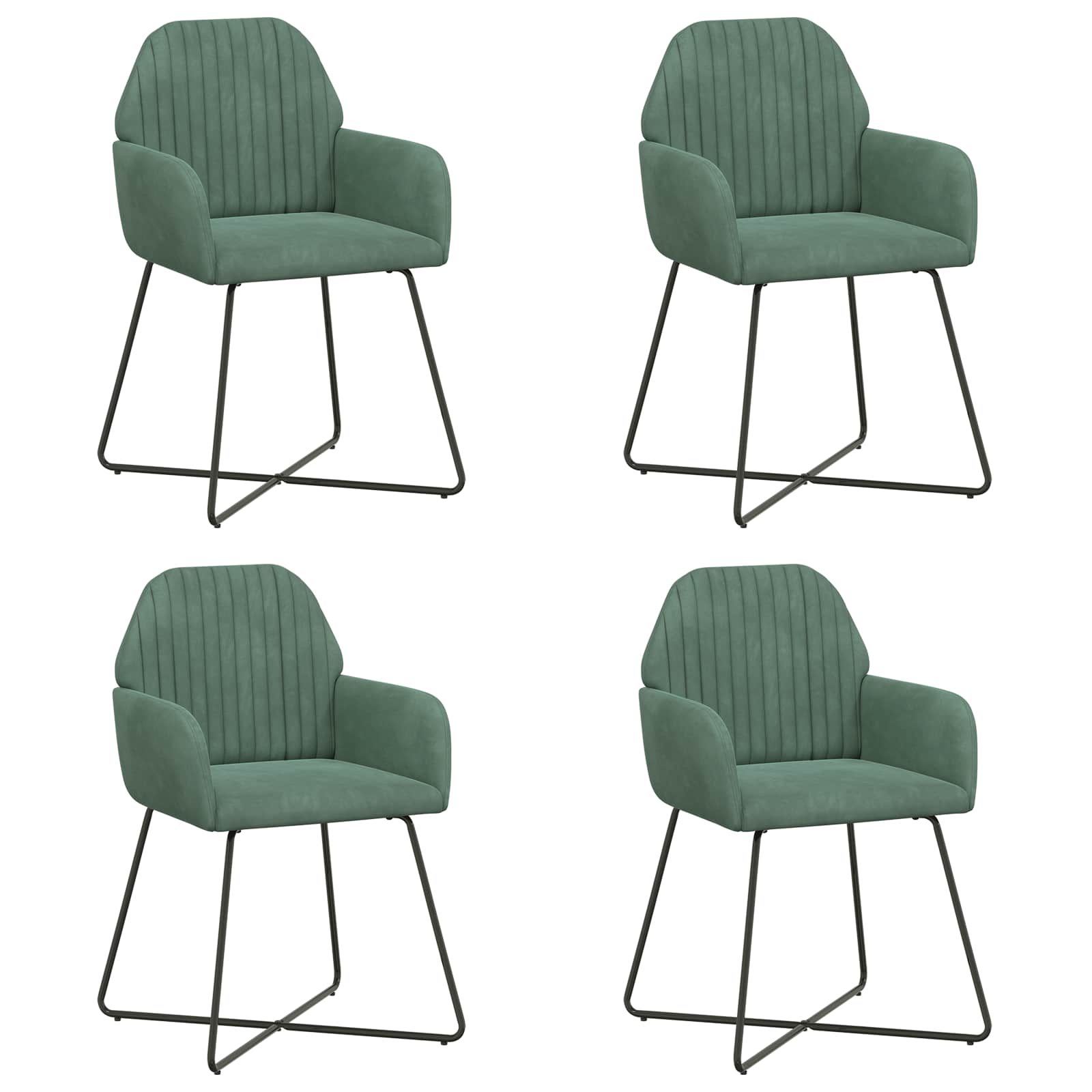 Eettafelstoelen 4 pcs fluweel Zeegroen 55 x 50 x 84 cm