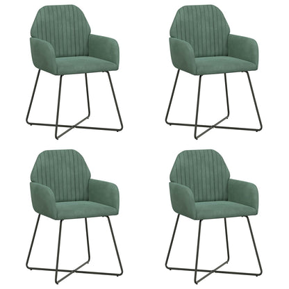 Eettafelstoelen 4 pcs fluweel Zeegroen 55 x 50 x 84 cm