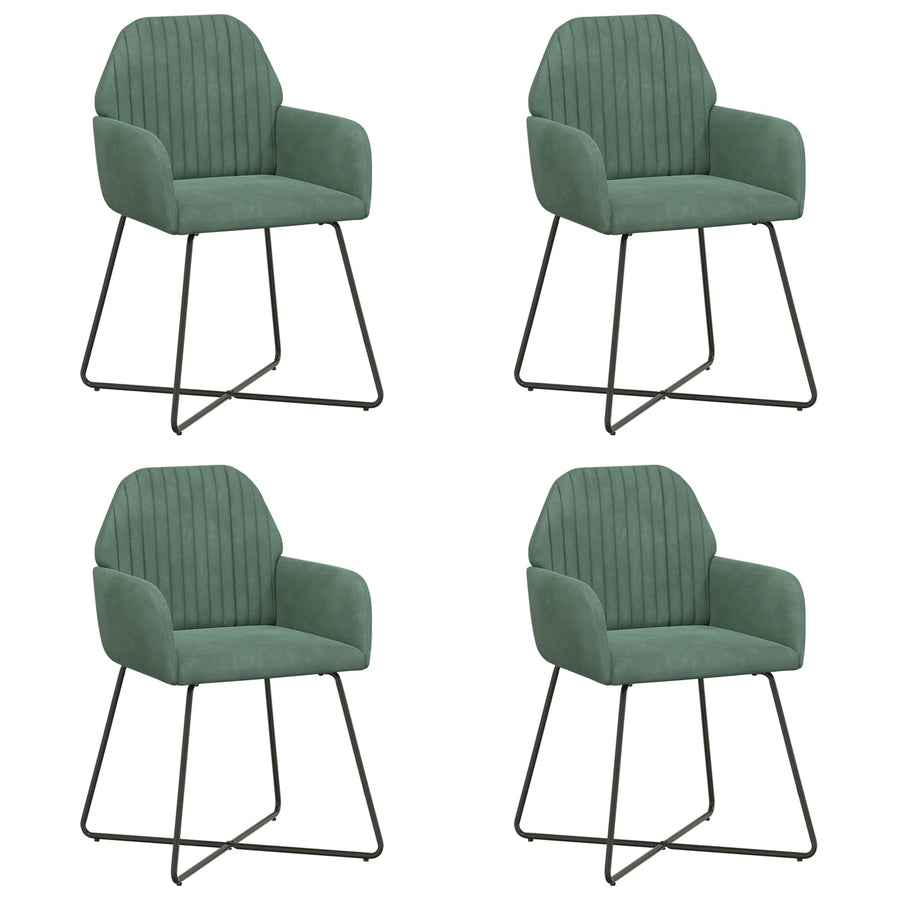 Eettafelstoelen 4 pcs fluweel Zeegroen 55 x 50 x 84 cm