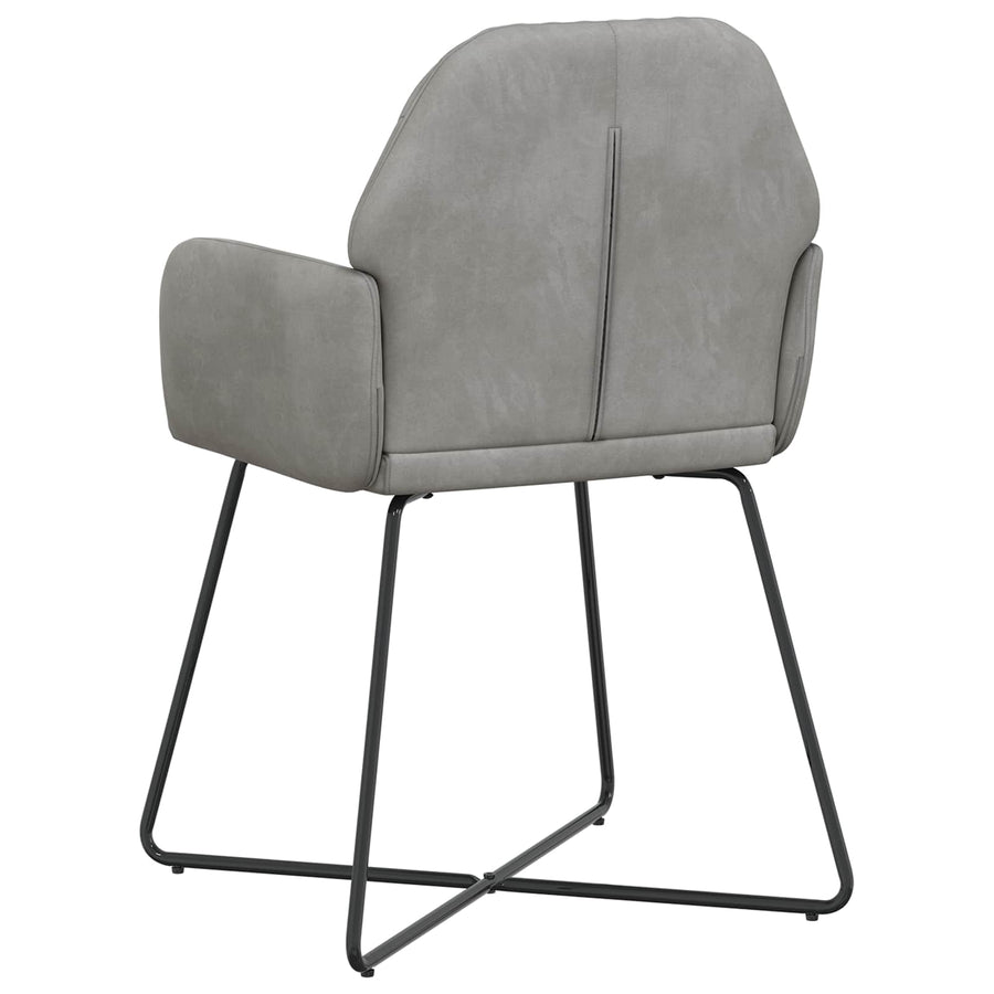 Eettafelstoelen 6 pcs fluweel Lichtgrijs 55 x 50 x 84 cm