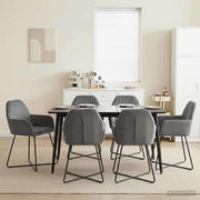 Eetkamerstoelen set 6 stuks fluweel donkergrijs 55x50x84 cm