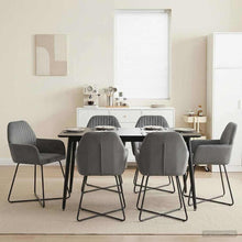 Eettafelstoelen 6 pcs fluweel Donkergrijs 55 x 50 x 84 cm