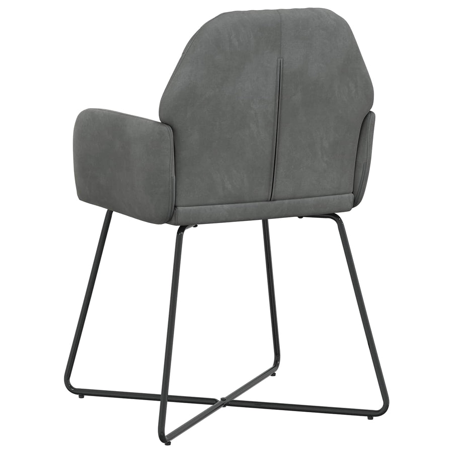 Eettafelstoelen 6 pcs fluweel Donkergrijs 55 x 50 x 84 cm