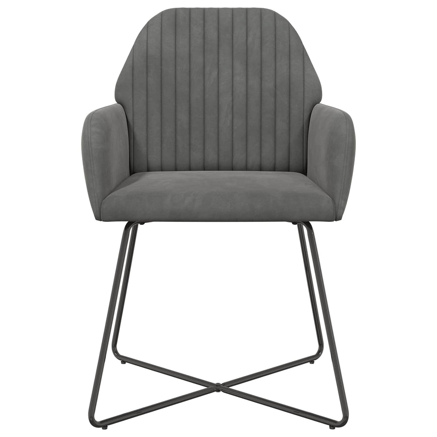 Eettafelstoelen 6 pcs fluweel Donkergrijs 55 x 50 x 84 cm