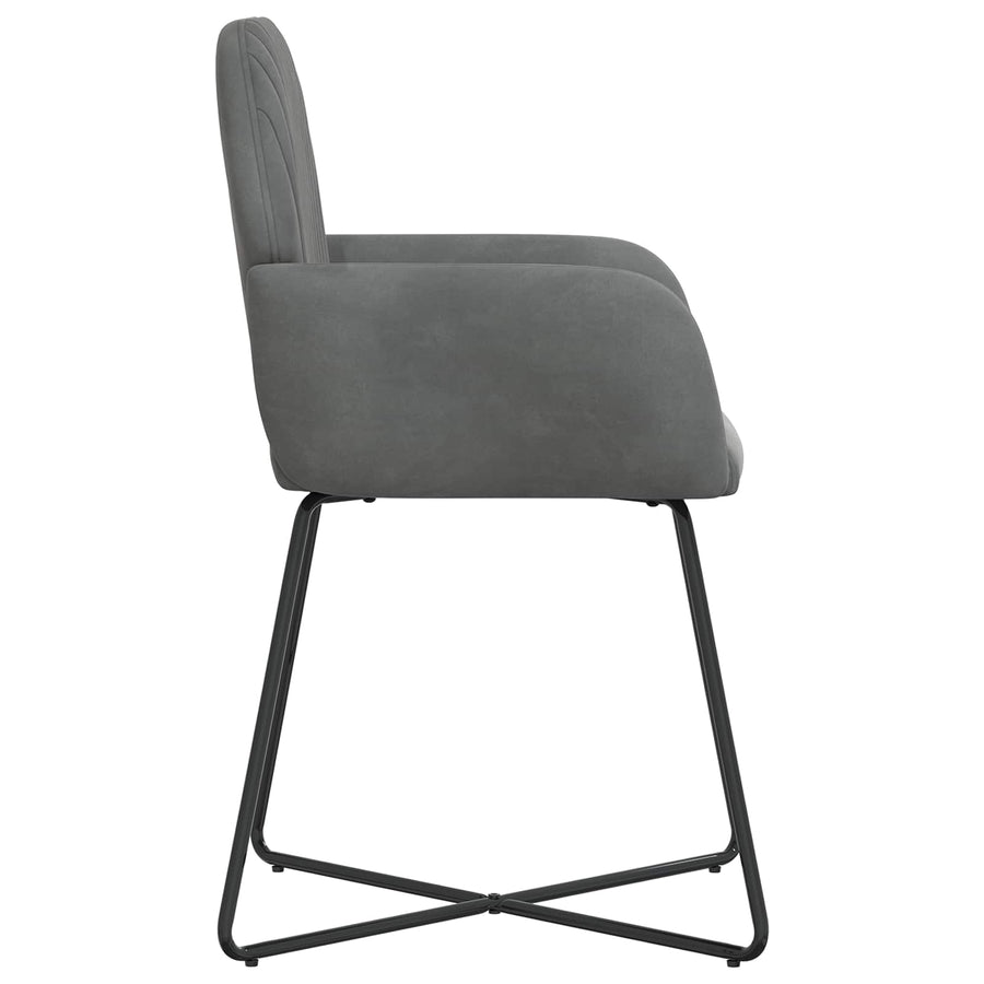 Eettafelstoelen 6 pcs fluweel Donkergrijs 55 x 50 x 84 cm