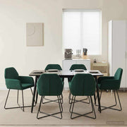 Eetkamerstoelen 6 stuks fluweel donkergroen 55x50x84 cm