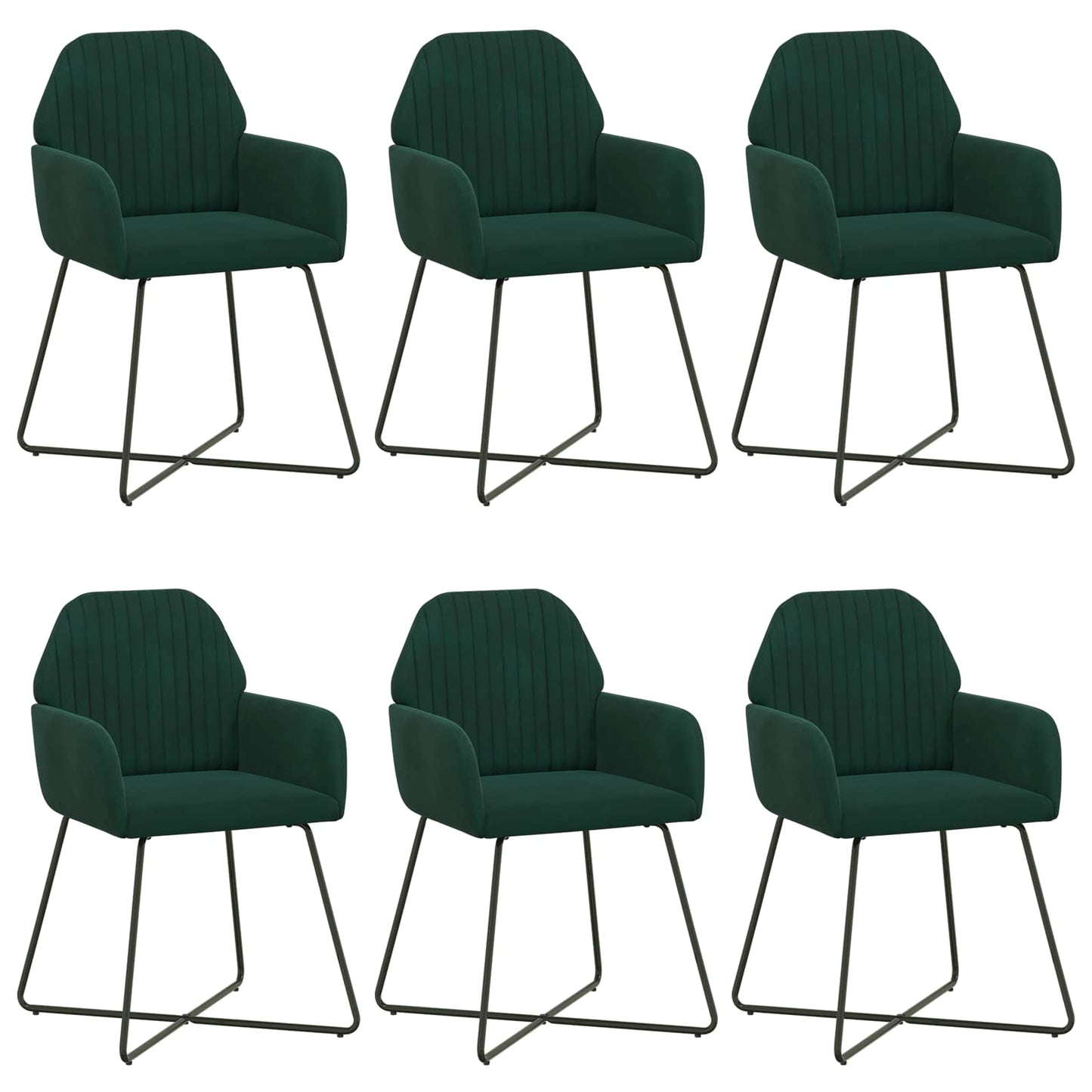 Eettafelstoelen 6 pcs fluweel Donkergroen 55 x 50 x 84 cm