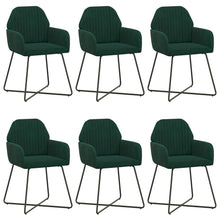 Eettafelstoelen 6 pcs fluweel Donkergroen 55 x 50 x 84 cm