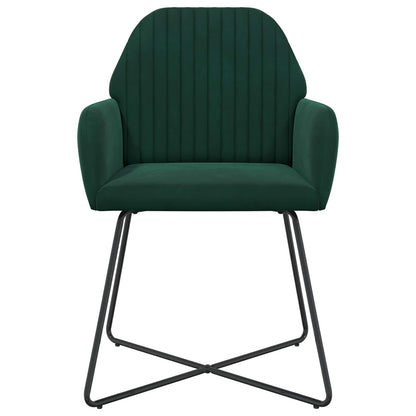 Eettafelstoelen 6 pcs fluweel Donkergroen 55 x 50 x 84 cm
