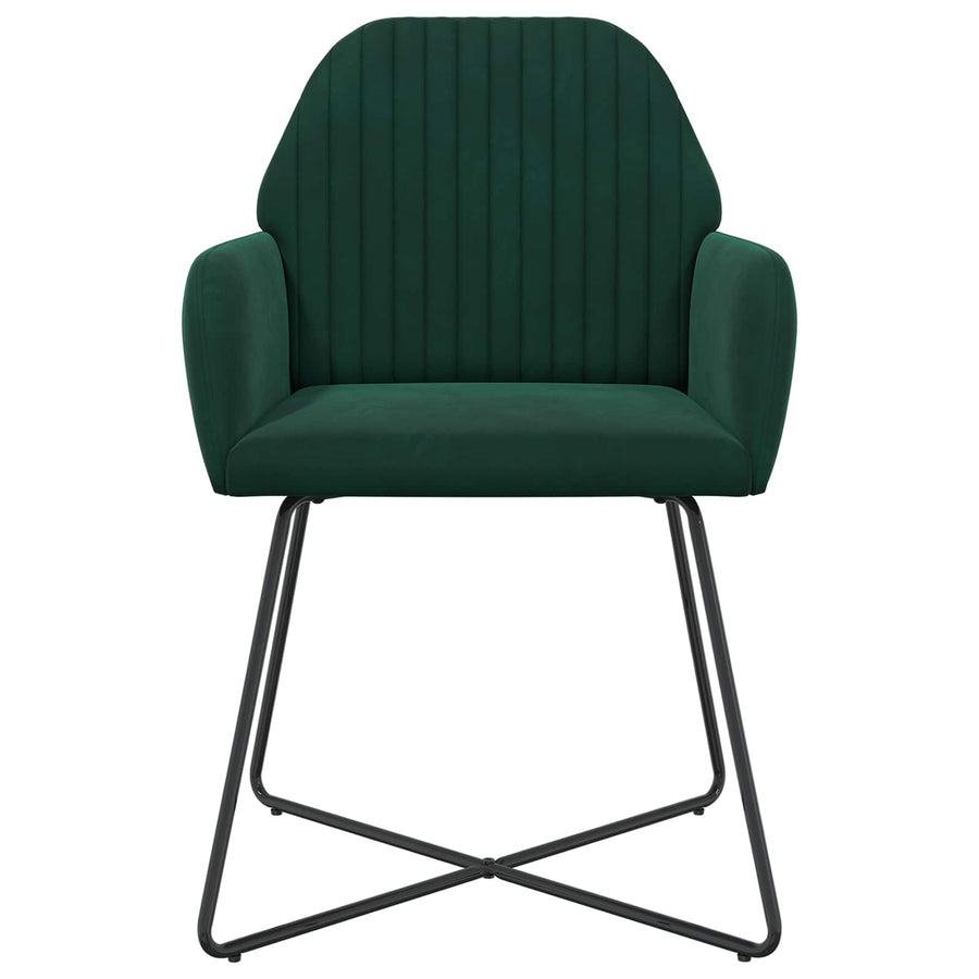 Eettafelstoelen 6 pcs fluweel Donkergroen 55 x 50 x 84 cm