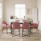Eettafelstoelen 6 pcs fluweel Roze 55 x 50 x 84 cm