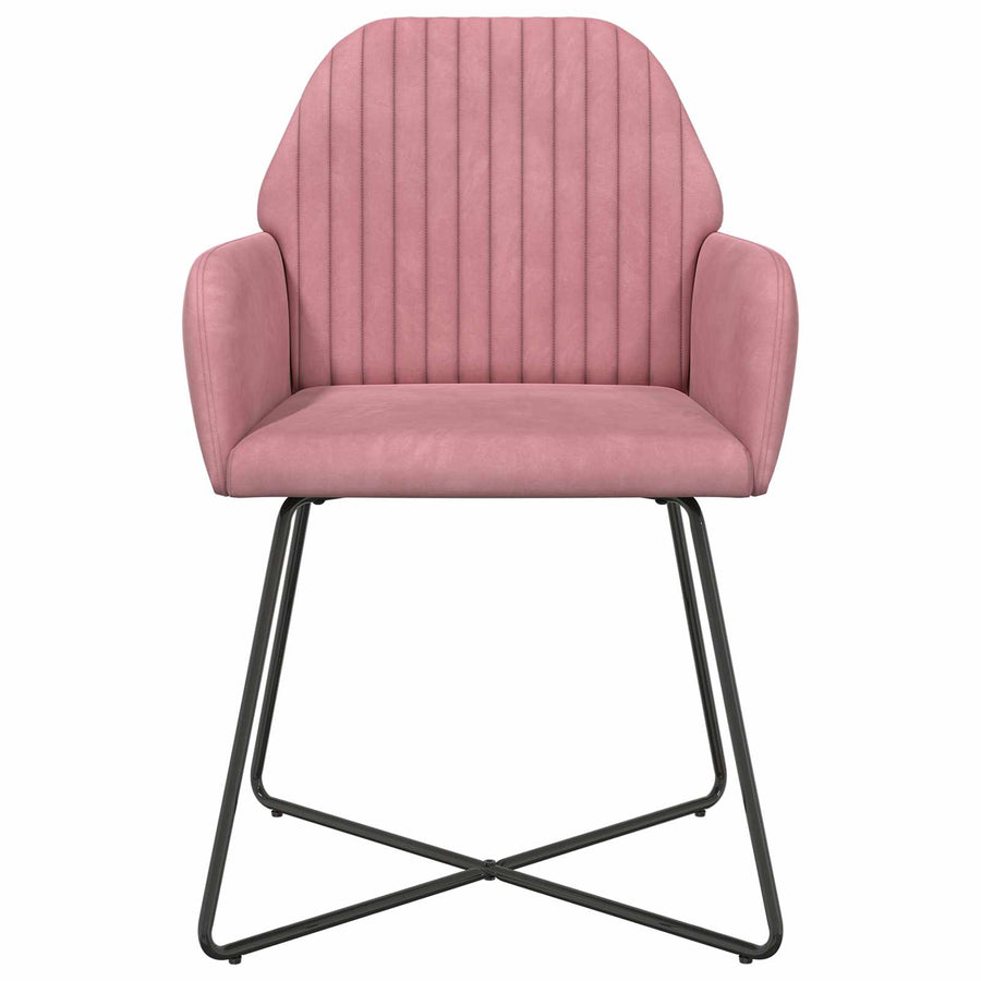 Eettafelstoelen 6 pcs fluweel Roze 55 x 50 x 84 cm