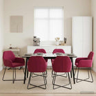 Eettafelstoelen 6 pcs fluweel Wijnrood 55 x 50 x 84 cm