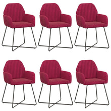 Eettafelstoelen 6 pcs fluweel Wijnrood 55 x 50 x 84 cm