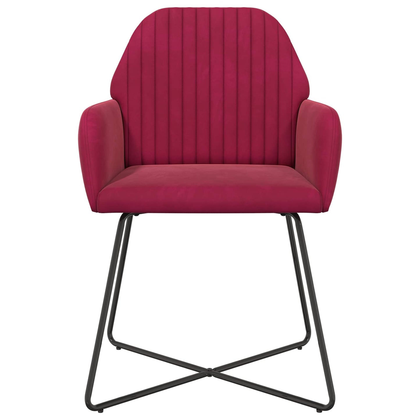 Eettafelstoelen 6 pcs fluweel Wijnrood 55 x 50 x 84 cm