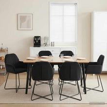 Eettafelstoelen 6 pcs fluweel Zwart 55 x 50 x 84 cm