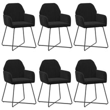 Eettafelstoelen 6 pcs fluweel Zwart 55 x 50 x 84 cm