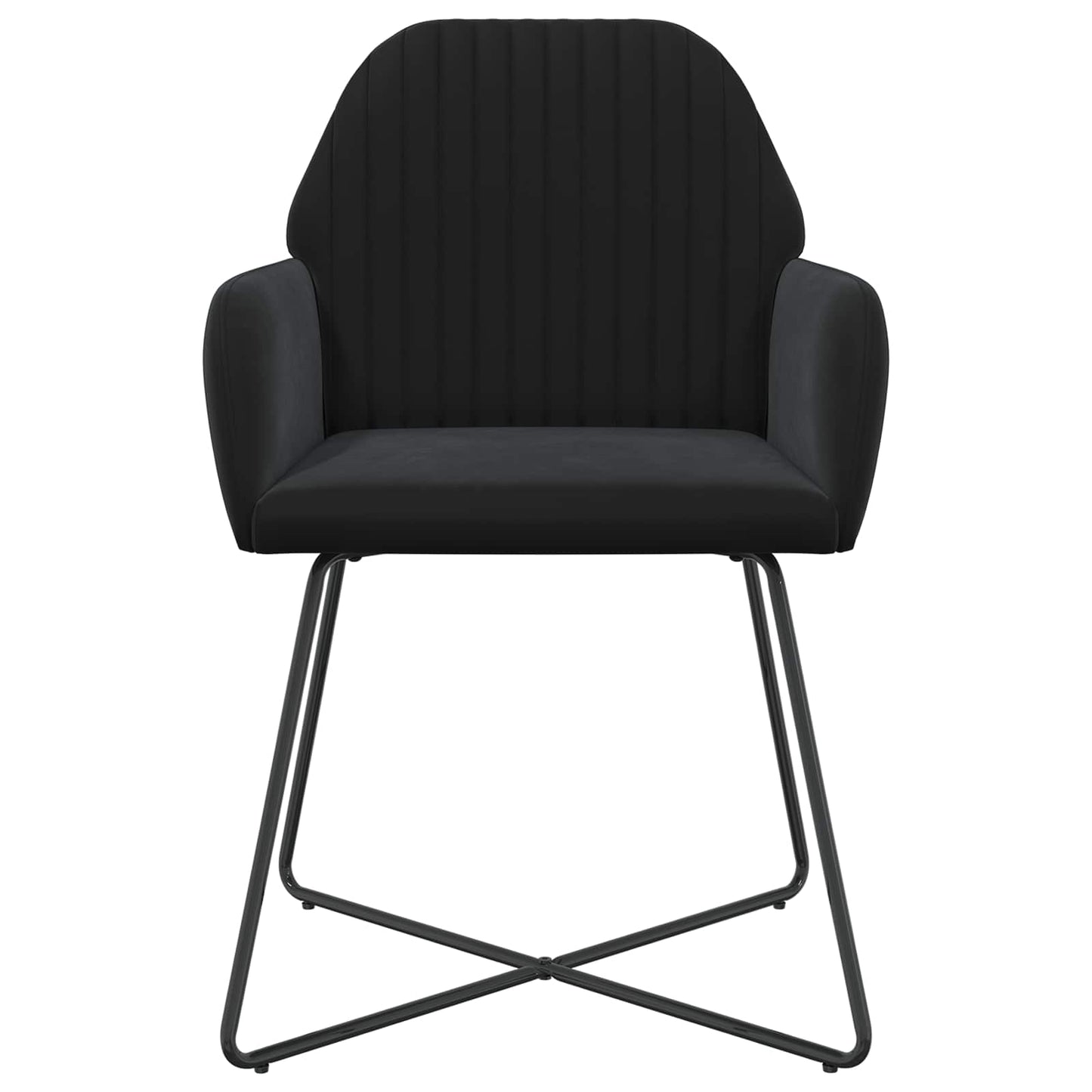 Eettafelstoelen 6 pcs fluweel Zwart 55 x 50 x 84 cm