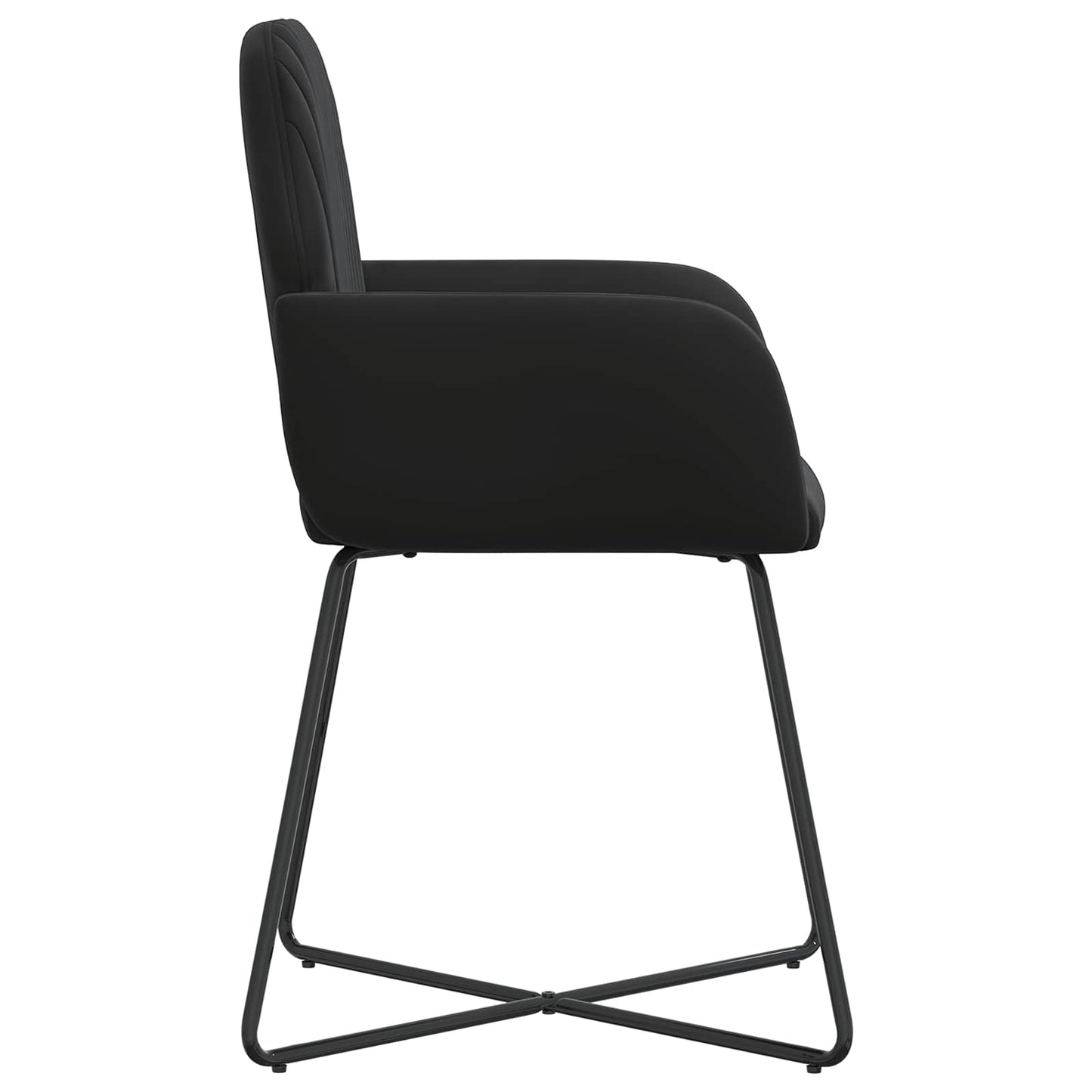 Eettafelstoelen 6 pcs fluweel Zwart 55 x 50 x 84 cm
