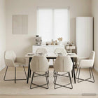 Eettafelstoelen 6 pcs fluweel Crèmekleurig 55 x 50 x 84 cm