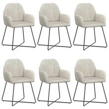Eettafelstoelen 6 pcs fluweel Crèmekleurig 55 x 50 x 84 cm