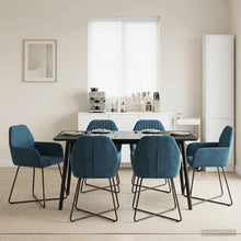 Eettafelstoelen 6 pcs fluweel Blauw 55 x 50 x 84 cm