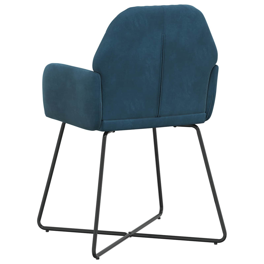 Eettafelstoelen 6 pcs fluweel Blauw 55 x 50 x 84 cm