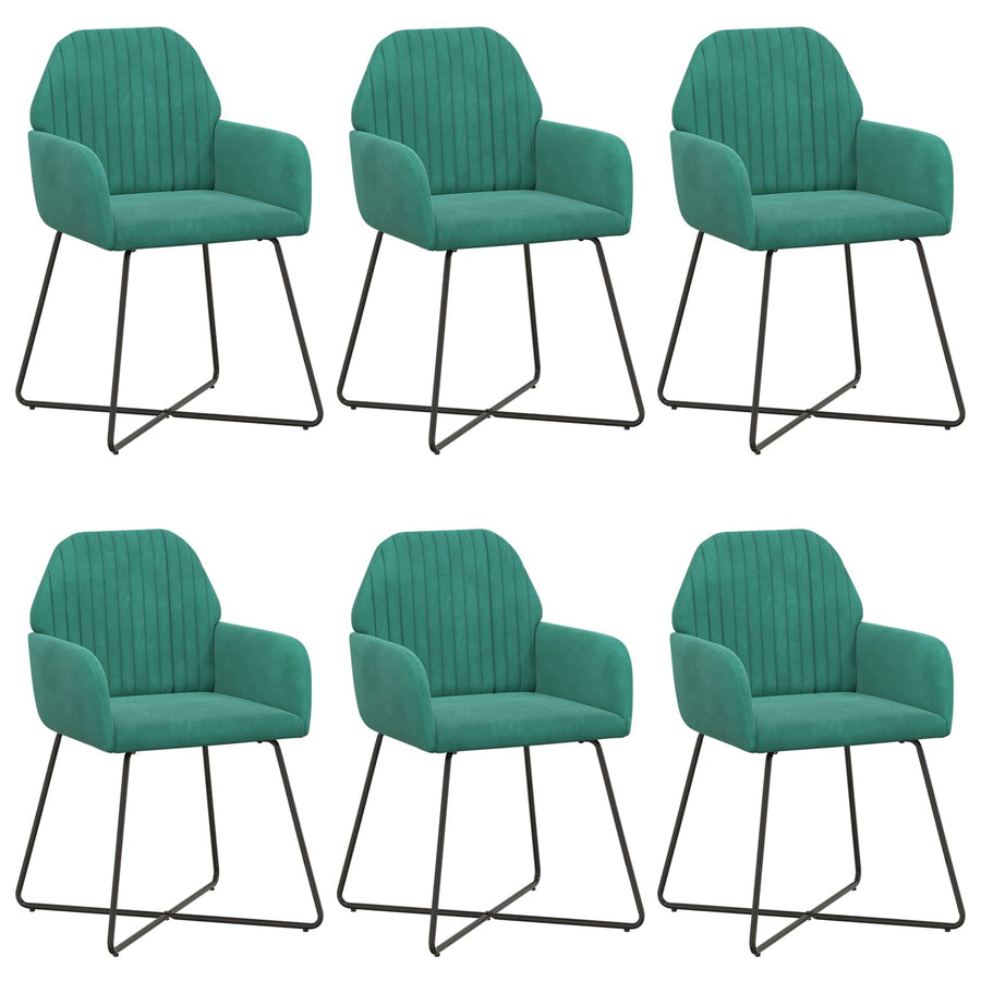 Eettafelstoelen 6 pcs fluweel Turquoise 55 x 50 x 84 cm