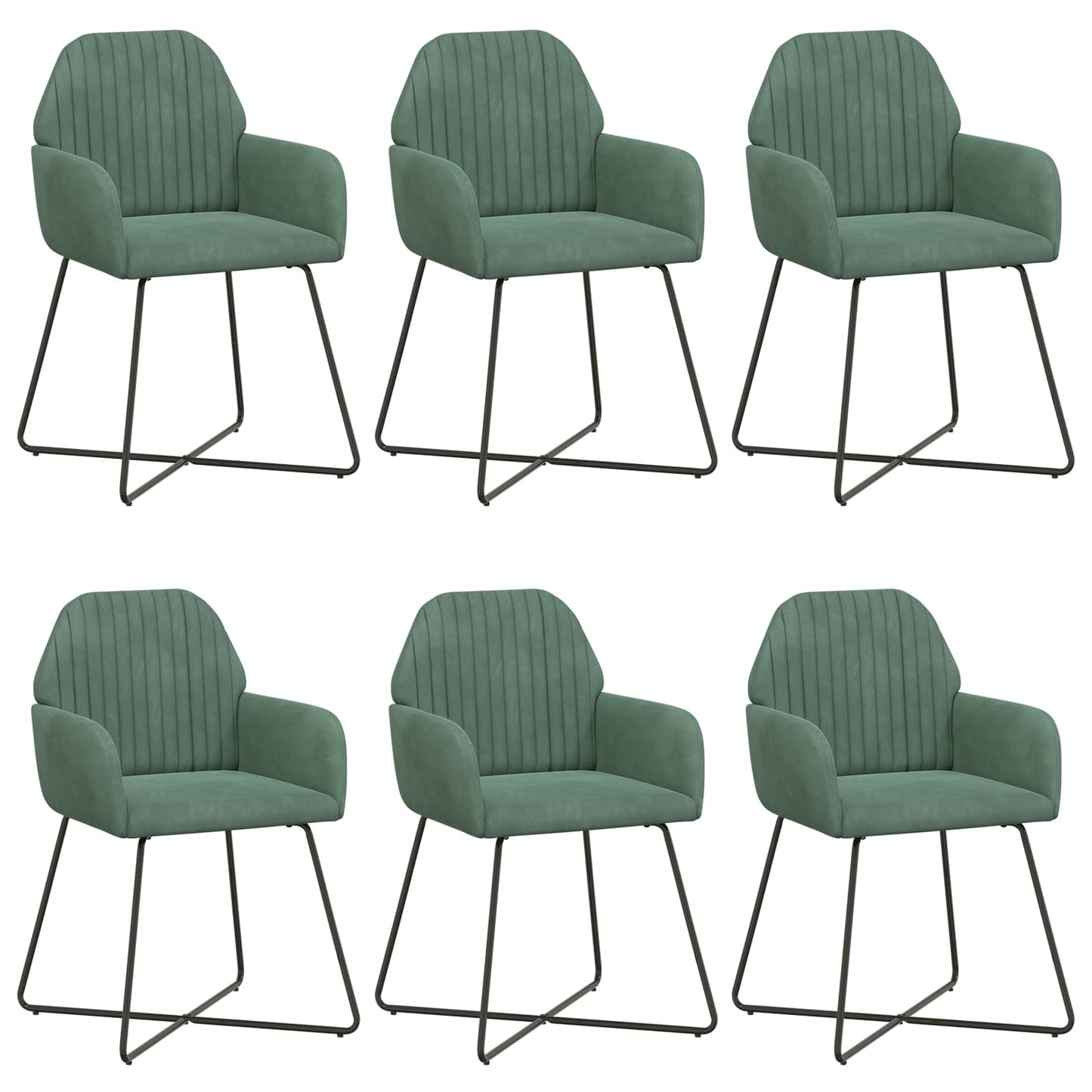 Eettafelstoelen 6 pcs fluweel Zeegroen 55 x 50 x 84 cm