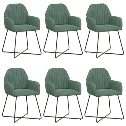 Eettafelstoelen 6 pcs fluweel Zeegroen 55 x 50 x 84 cm