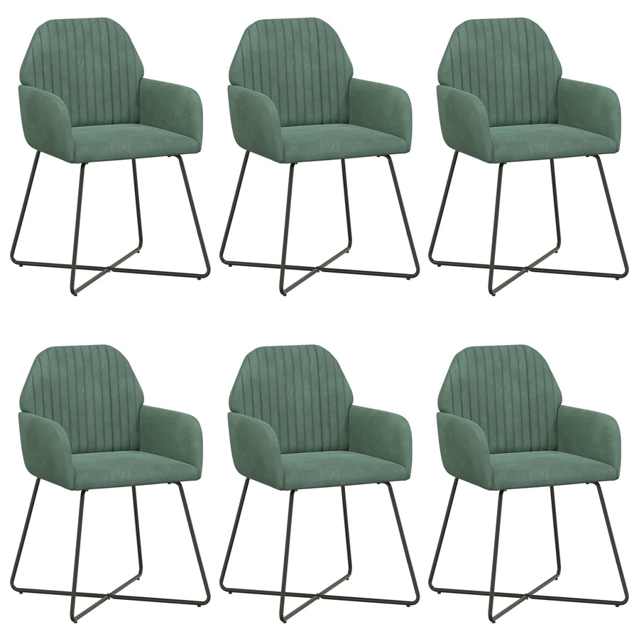 Eettafelstoelen 6 pcs fluweel Zeegroen 55 x 50 x 84 cm