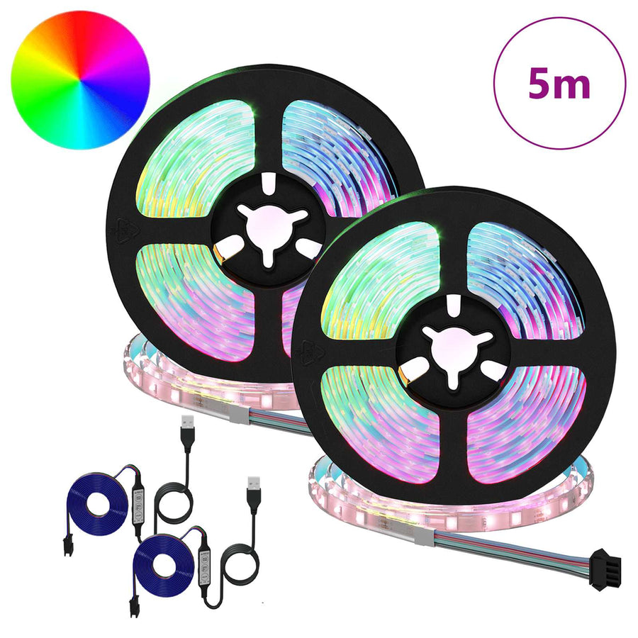 LED-strip 4 pcs Zwart en transparant 250 cm Koper en kunststof