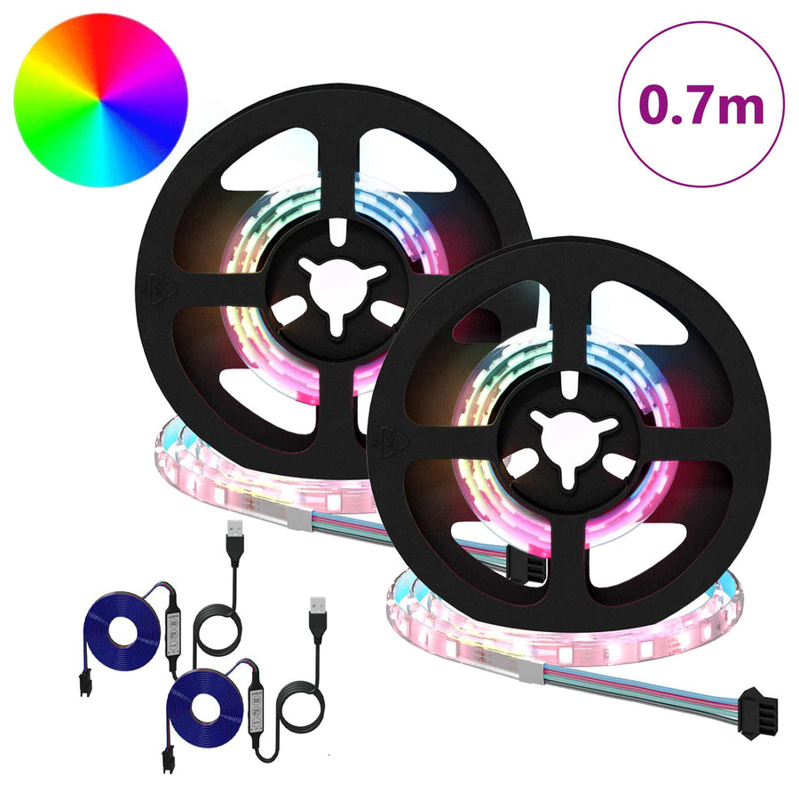 LED-strip 4 pcs Zwart en transparant 35 x 0,8 x 0,3 cm