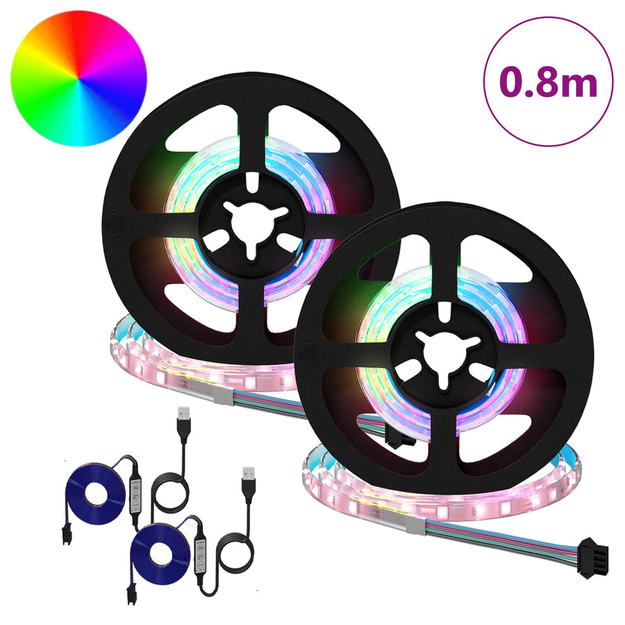LED-strip 4 pcs Zwart en transparant 40 x 0,8 x 0,3 cm