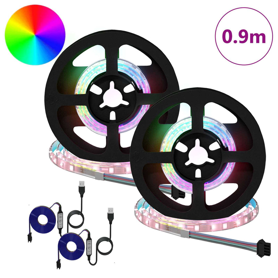 LED-strip 4 pcs Zwart en transparant 45 x 0,8 x 0,3 cm