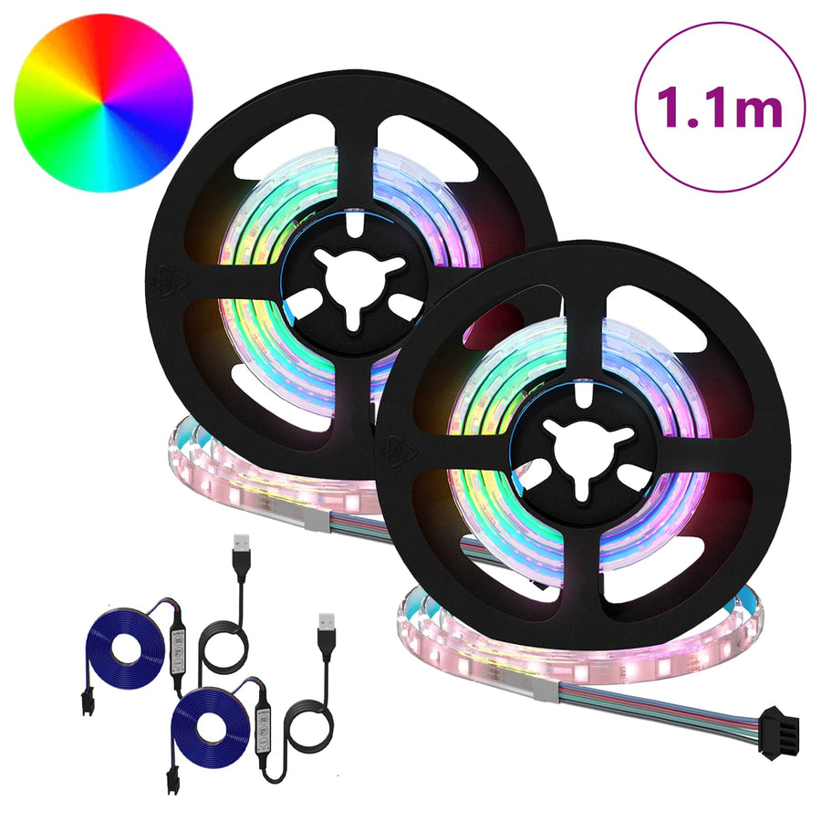 LED-strip 4 pcs Zwart en transparant 55 x 0,8 x 0,3 cm