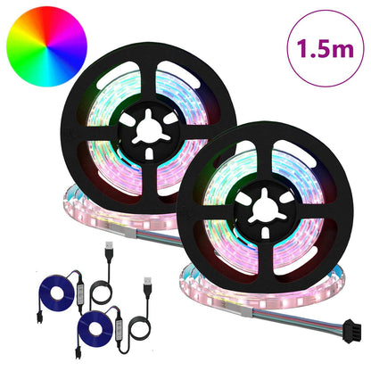 LED-strip 4 pcs Zwart en transparant 75 x 0,8 x 0,3 cm