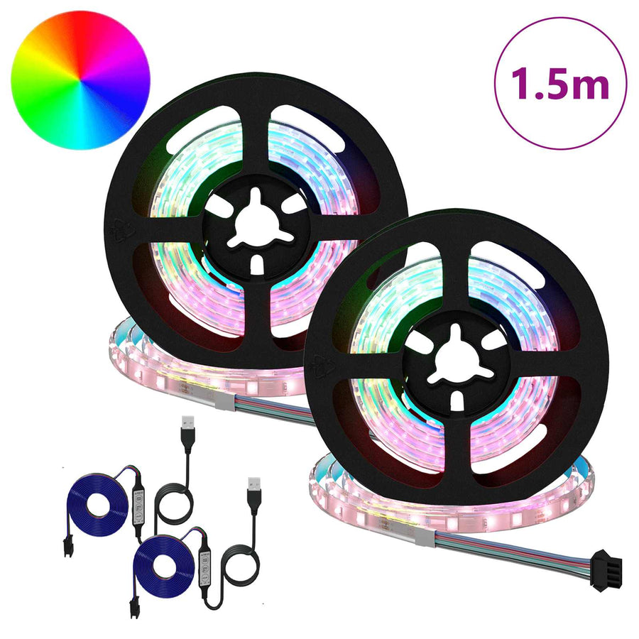 LED-strip 4 pcs Zwart en transparant 75 x 0,8 x 0,3 cm