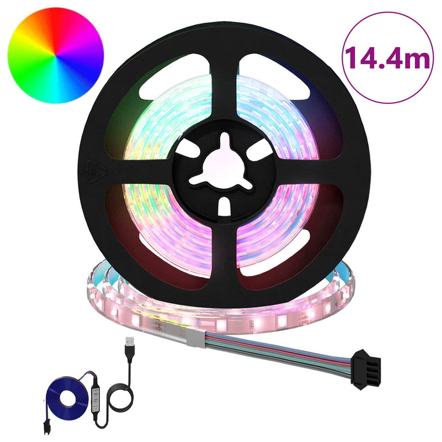 LED-strip 12 pcs Zwart en transparant 1200 mm