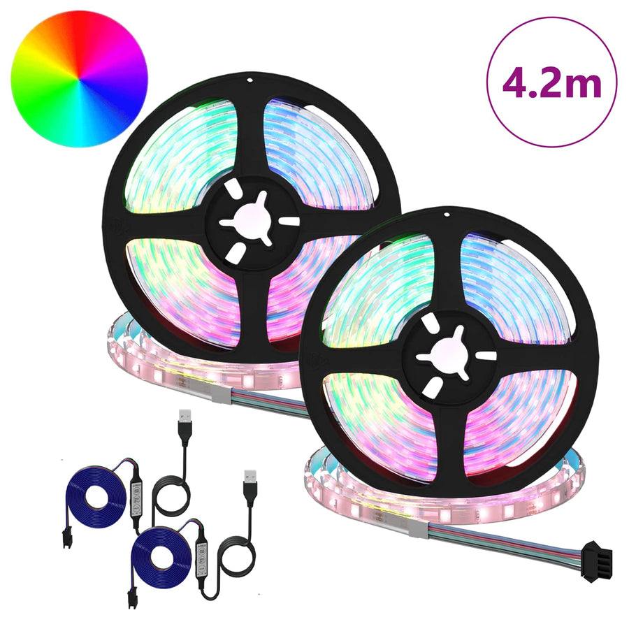 LED-strip 4 pcs Zwart en transparant 210 x 0,8 x 0,3 cm