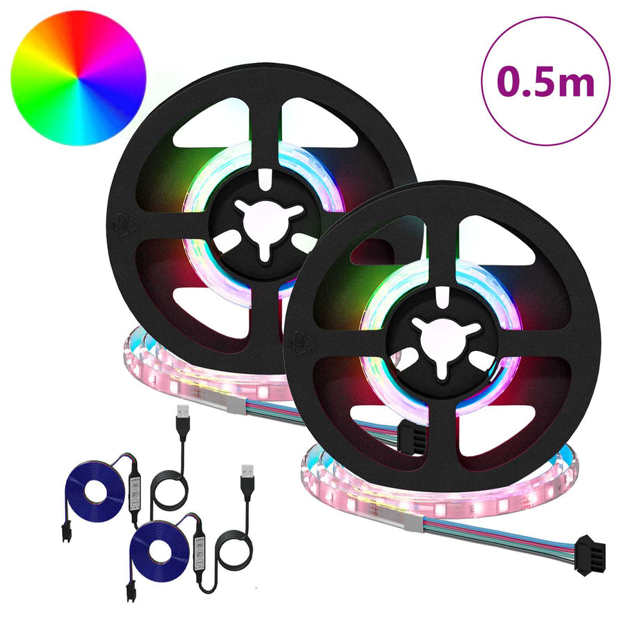 LED-strip 4 pcs Zwart en transparant 25 x 0,8 x 0,3 cm