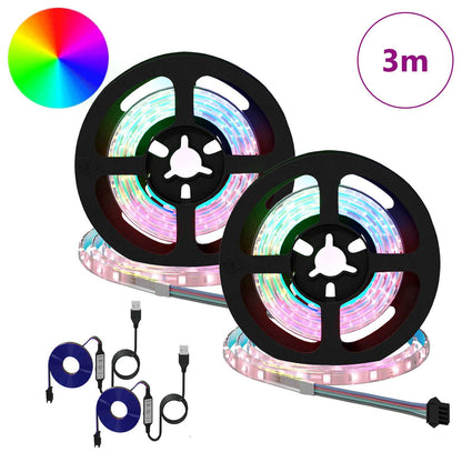 LED-strip 4 pcs Zwart en transparant 75 x 0,8 x 0,3 cm
