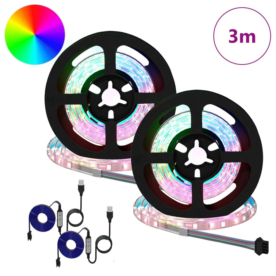 LED-strip 4 pcs Zwart en transparant 75 x 0,8 x 0,3 cm
