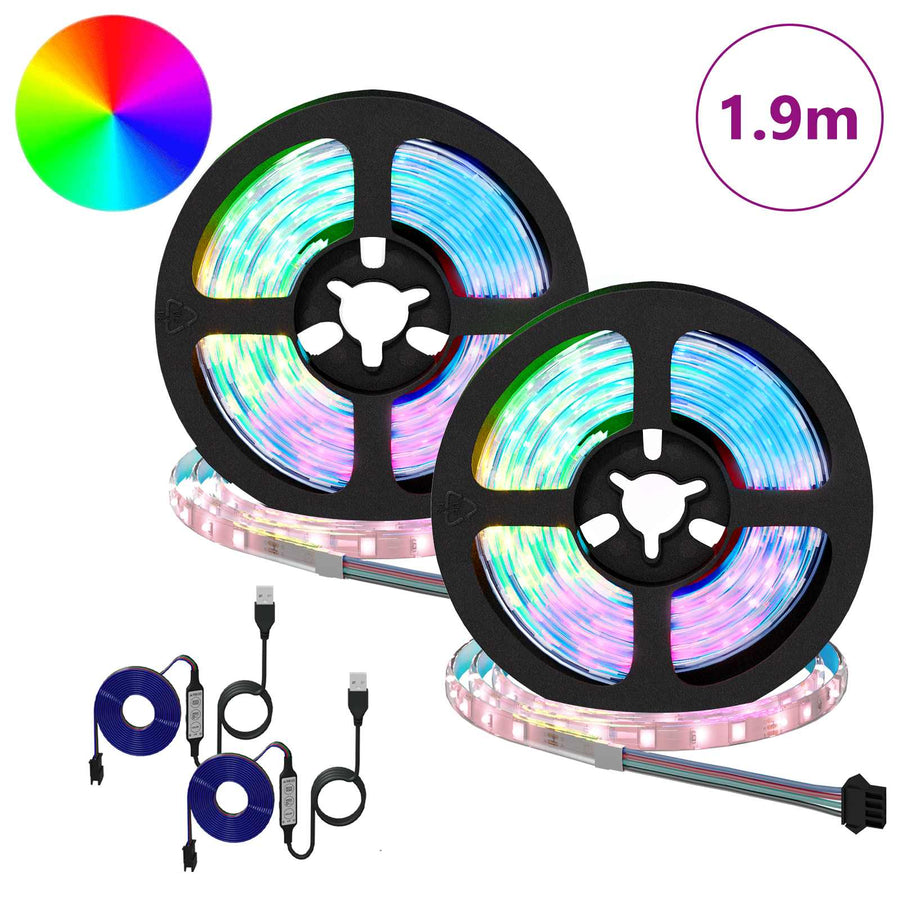 LED-strip 4 pcs Zwart en transparant 95 x 0,8 x 0,3 cm
