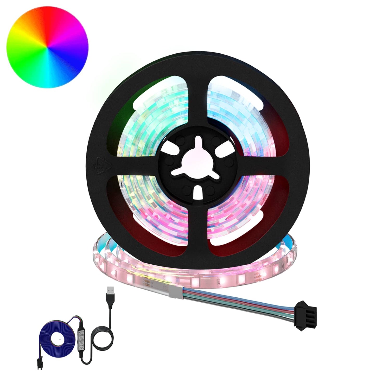 LED-strip 4 pcs Zwart en transparant 100 x 0,8 x 0,3 cm