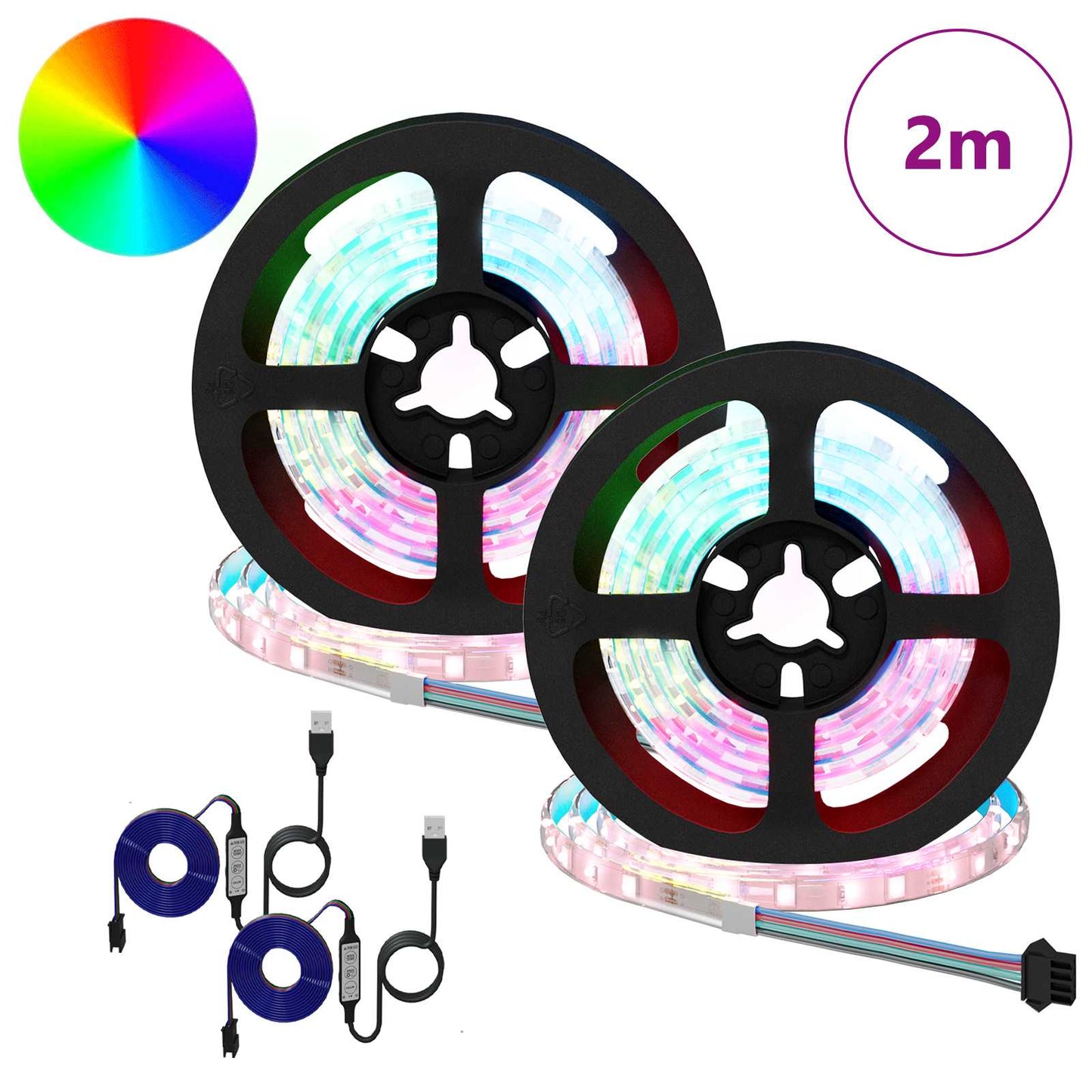 LED-strip 4 pcs Zwart en transparant 100 x 0,8 x 0,3 cm