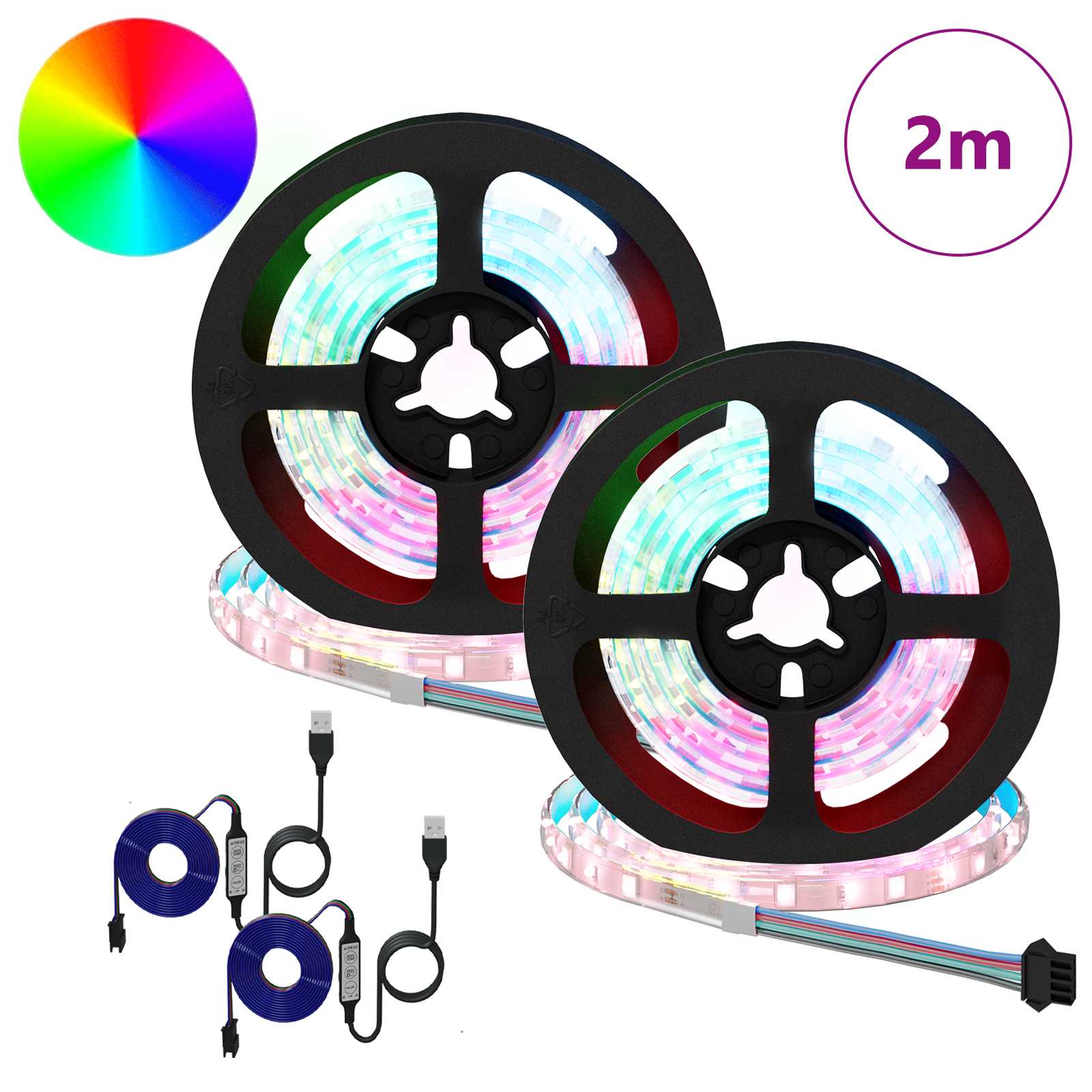 LED-strip 4 pcs Zwart en transparant 100 x 0,8 x 0,3 cm